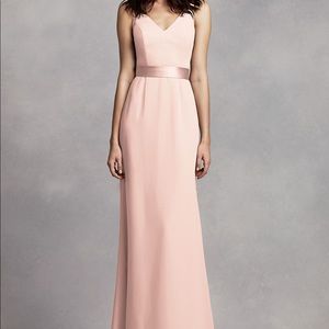 Long V Neck Gown with Open Back
